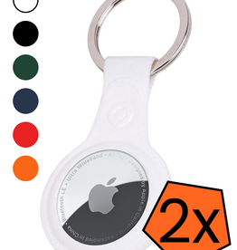 Nomfy Nomfy AirTag 2 Hoesje Leer - Wit - 2 PACK