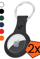 Nomfy Nomfy AirTag 2 Hoesje Leer - Zwart - 2 PACK