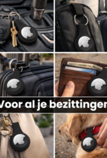 Nomfy Nomfy AirTag 2 Hoesje Leer - Zwart - 2 PACK