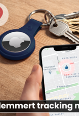 NoXx NoXx AirTag 2 Hoesje Leer - Donkerblauw - 2 PACK