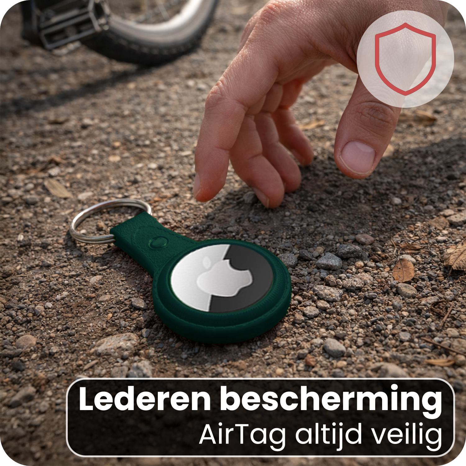 NoXx NoXx AirTag 2 Hoesje Leer - Donkergroen - 2 PACK