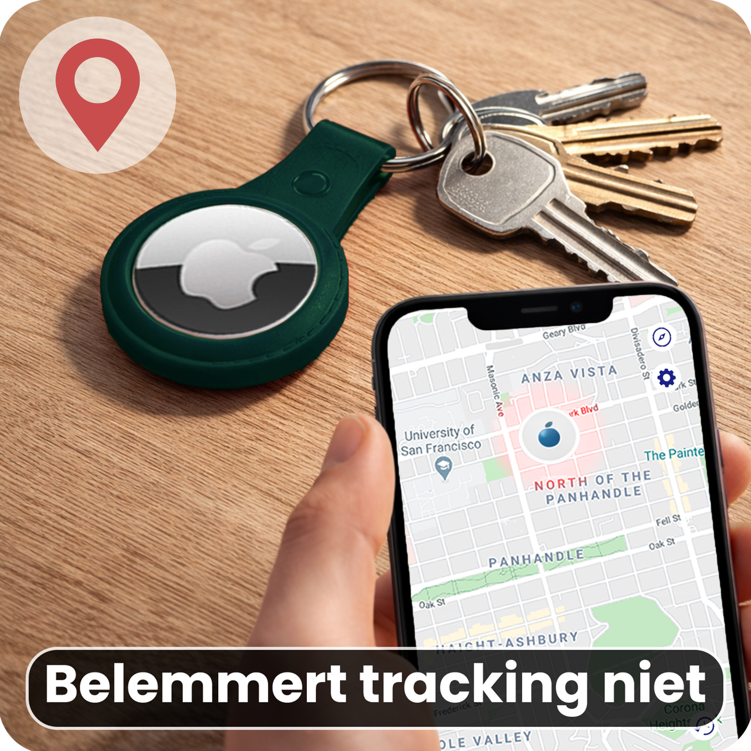 NoXx NoXx AirTag 2 Hoesje Leer - Donkergroen - 2 PACK