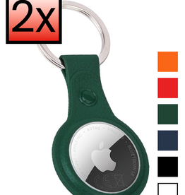 NoXx NoXx AirTag 2 Hoesje Leer - Donkergroen - 2 PACK