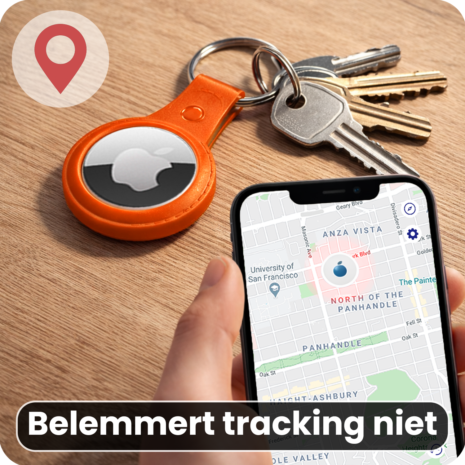 NoXx NoXx AirTag 2 Hoesje Leer - Oranje