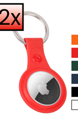 NoXx NoXx AirTag 2 Hoesje Leer - Rood - 2 PACK