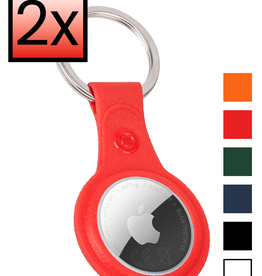 NoXx NoXx AirTag 2 Hoesje Leer - Rood - 2 PACK