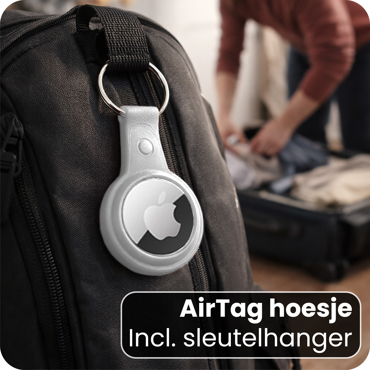 NoXx NoXx AirTag 2 Hoesje Leer - Wit - 2 PACK