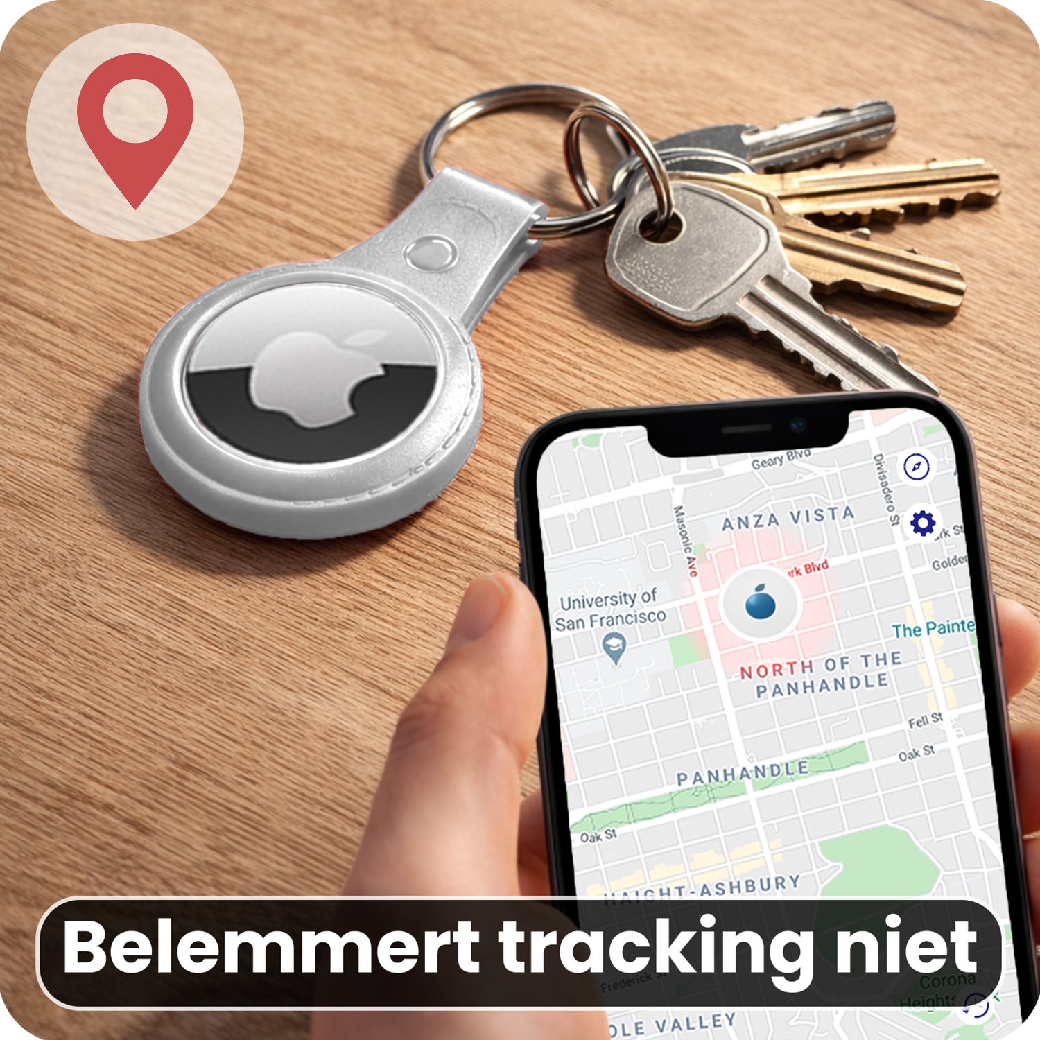 NoXx NoXx AirTag 2 Hoesje Leer - Wit