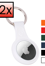 NoXx NoXx AirTag 2 Hoesje Leer - Wit - 2 PACK