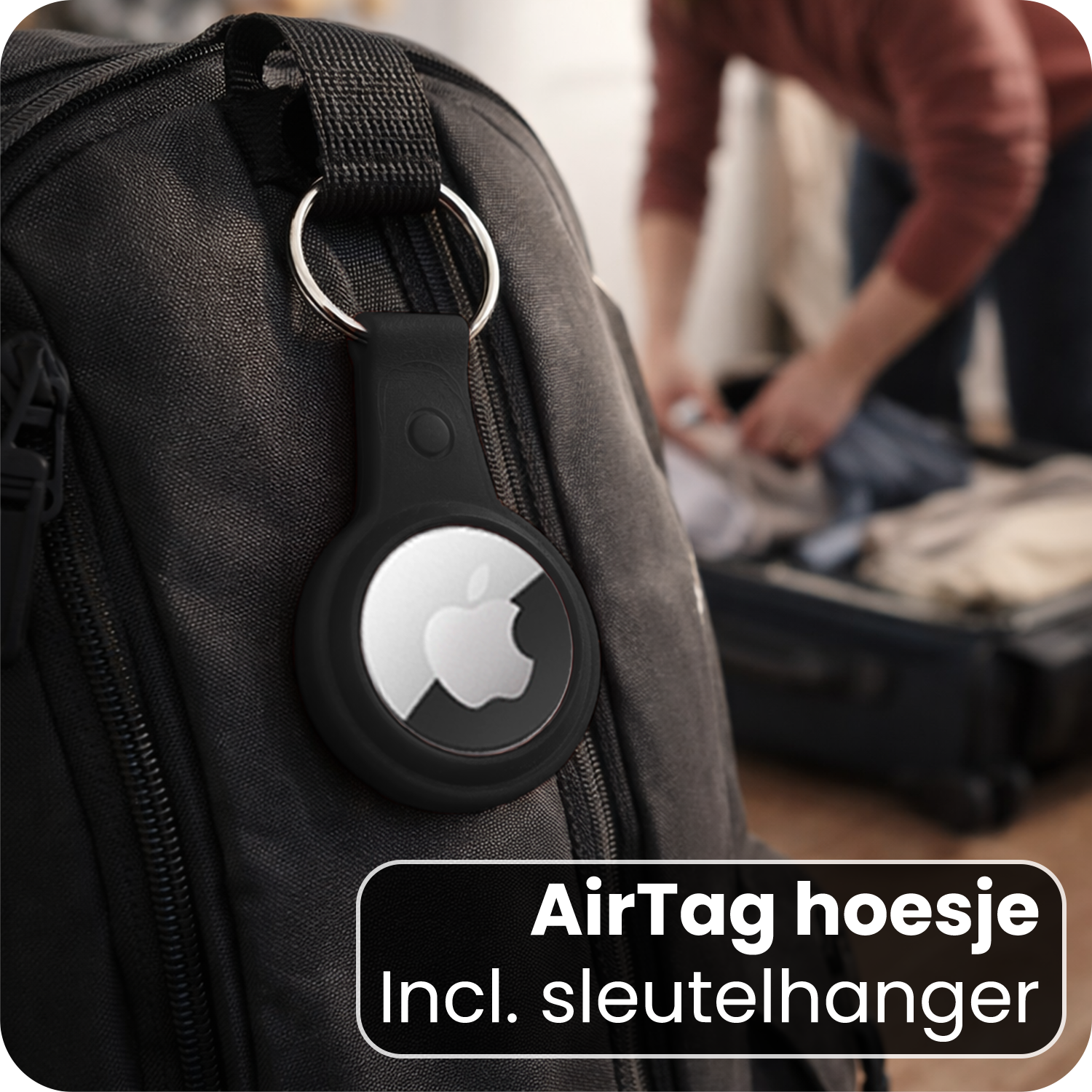 NoXx NoXx AirTag 2 Hoesje Leer - Zwart - 2 PACK