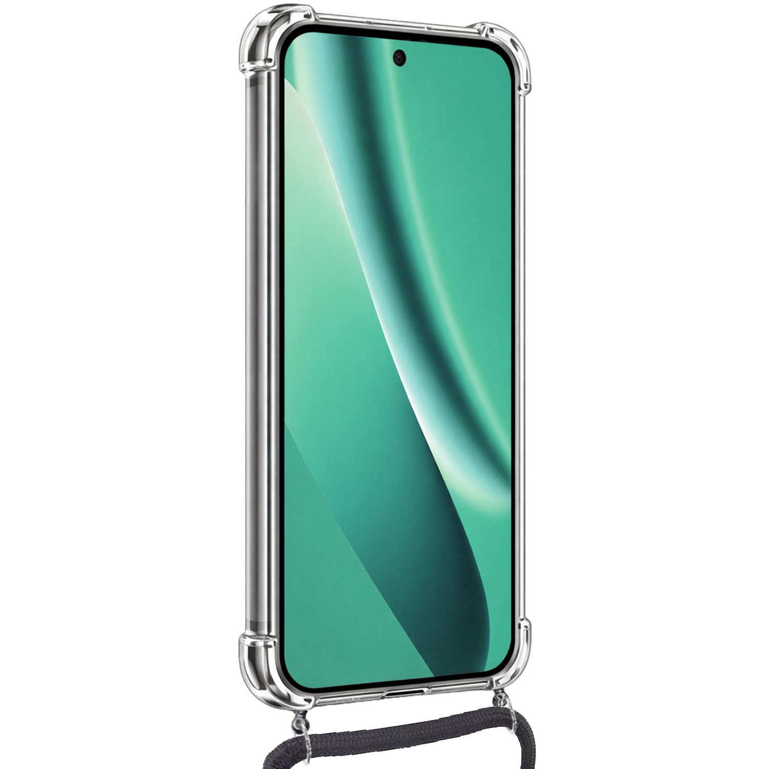 Forterra Forterra Google Pixel 10a Hoesje Transparant Shockproof Met Zwart Koord