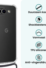 Forterra Forterra Google Pixel 10a Hoesje Transparant Shockproof Met Zwart Koord