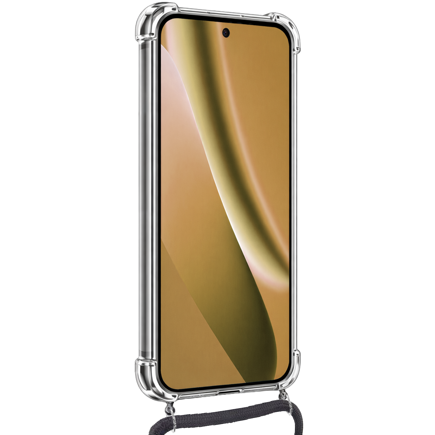 Nomfy Nomfy Google Pixel 10a Hoesje Transparant Shockproof Met Zwart Koord