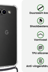 BASEY. BASEY. Google Pixel 10a Hoesje Transparant Shockproof Met Zwart Koord