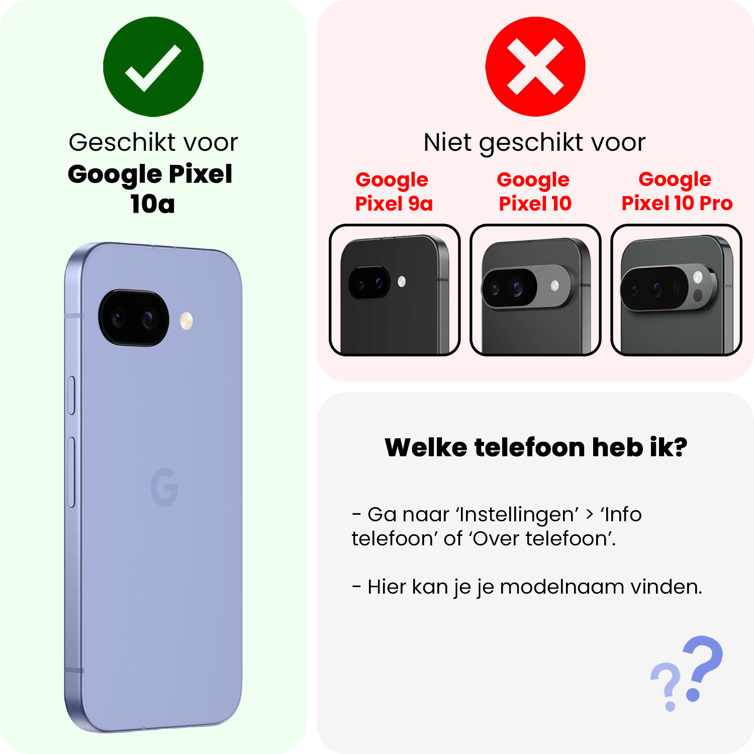 BASEY. BASEY. Google Pixel 10a Hoesje Transparant Shockproof Met Zwart Koord