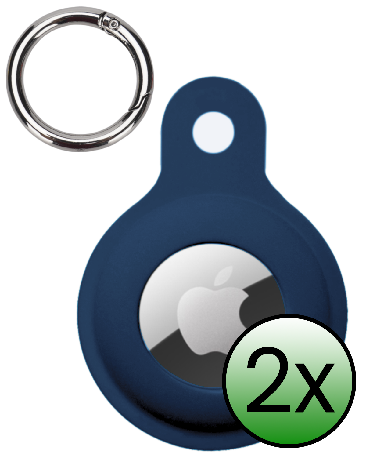 BASEY. BASEY. AirTag 2 Hoesje Siliconen - Donkerblauw - 2 PACK