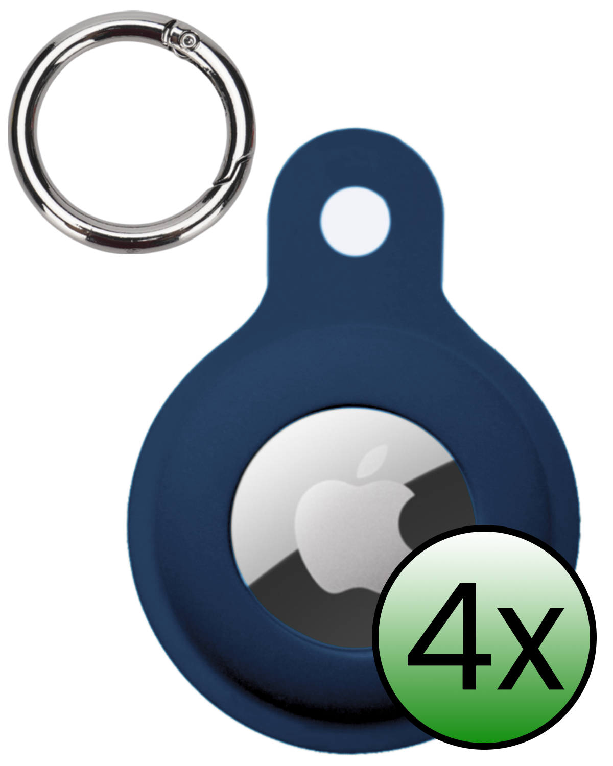 BASEY. BASEY. AirTag 2 Hoesje Siliconen - Donkerblauw - 4 PACK