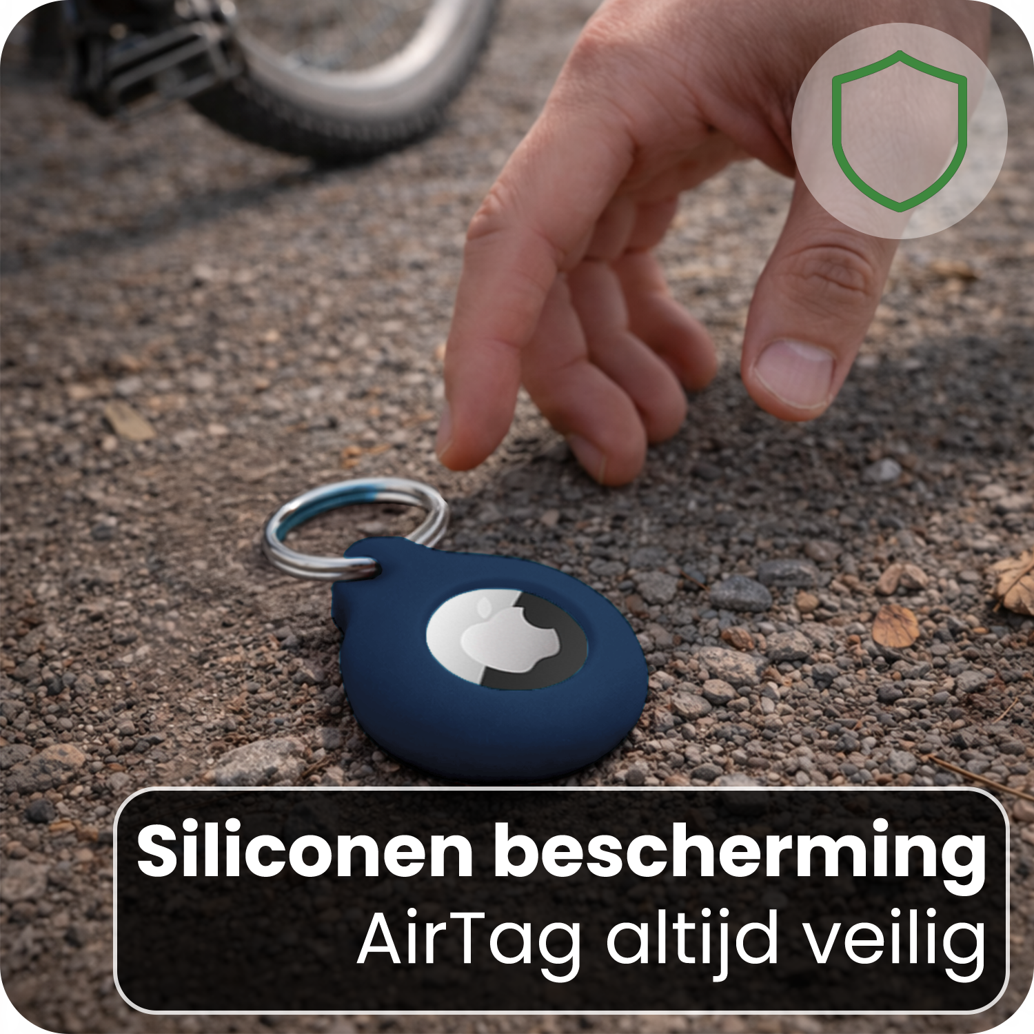 BASEY. BASEY. AirTag 2 Hoesje Siliconen - Donkerblauw - 4 PACK