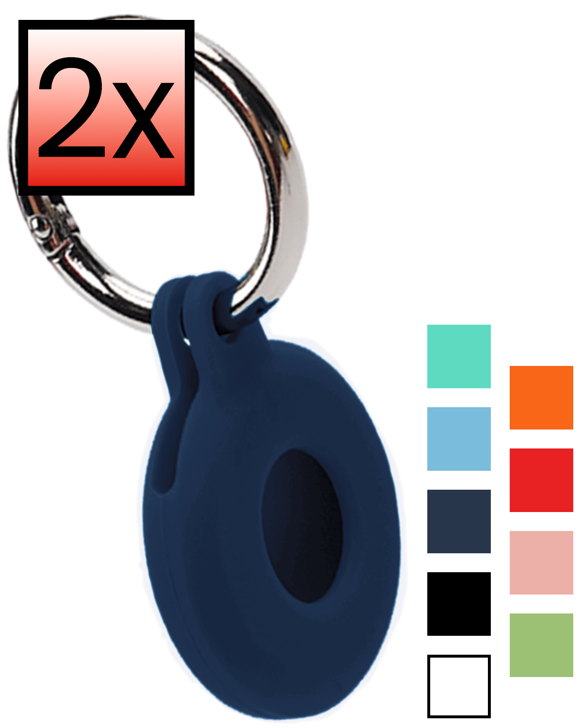 NoXx NoXx AirTag 2 Hoesje Siliconen - Donkerblauw - 2 PACK