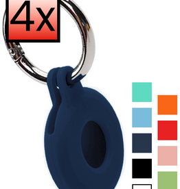 NoXx NoXx AirTag 2 Hoesje Siliconen - Donkerblauw - 4 PACK