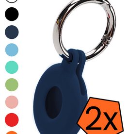 Nomfy Nomfy AirTag 2 Hoesje Siliconen - Donkerblauw - 2 PACK