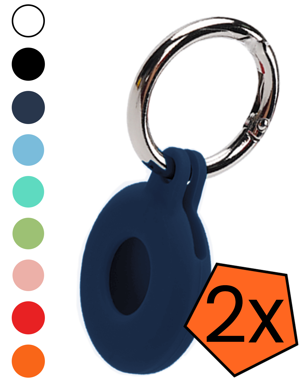 Nomfy Nomfy AirTag 2 Hoesje Siliconen - Donkerblauw - 2 PACK