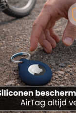 Nomfy Nomfy AirTag 2 Hoesje Siliconen - Donkerblauw - 4 PACK
