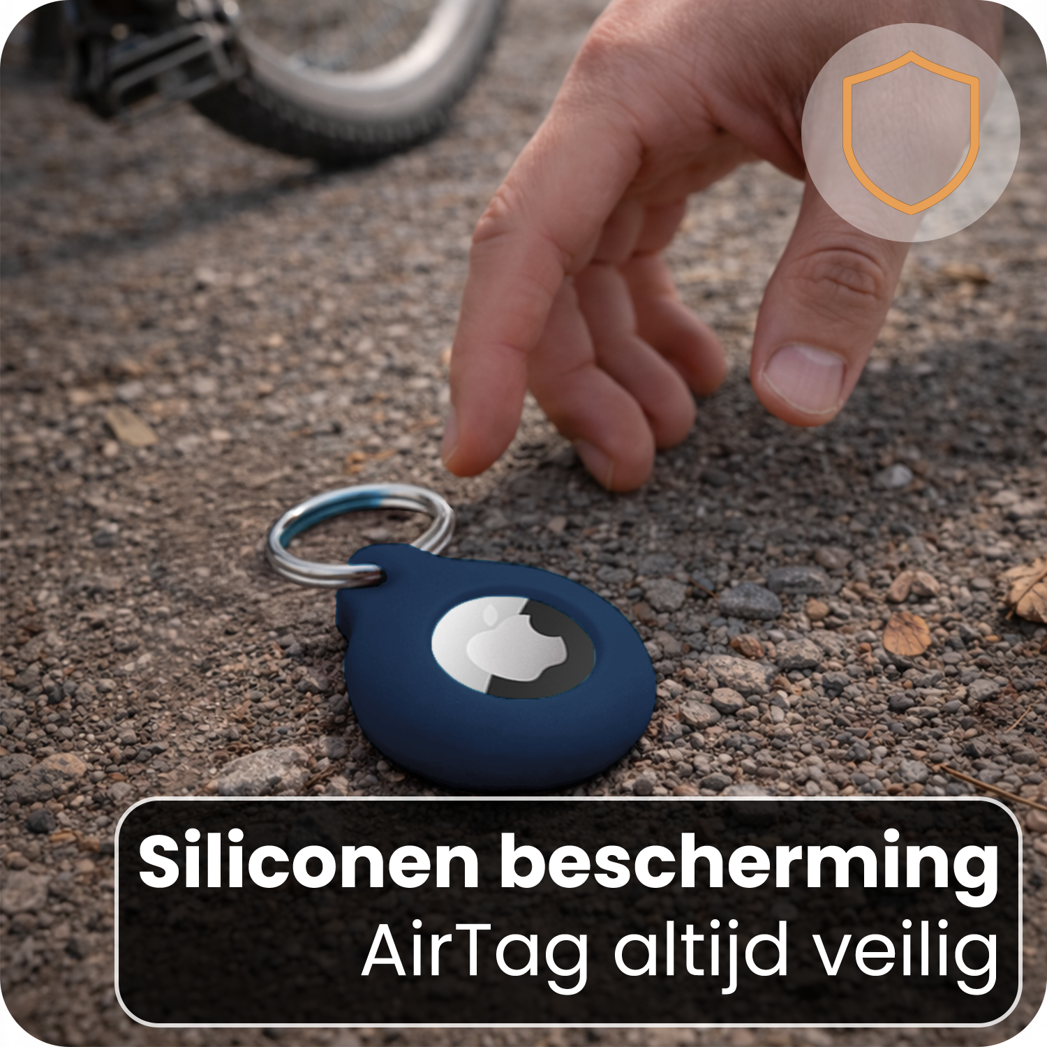 Nomfy Nomfy AirTag 2 Hoesje Siliconen - Donkerblauw - 4 PACK