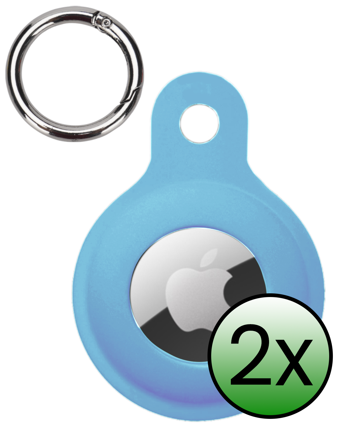 BASEY. BASEY. AirTag 2 Hoesje Siliconen - Lichtblauw - 2 PACK