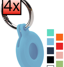 NoXx NoXx AirTag 2 Hoesje Siliconen - Lichtblauw - 4 PACK