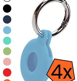 Nomfy Nomfy AirTag 2 Hoesje Siliconen - Lichtblauw - 4 PACK