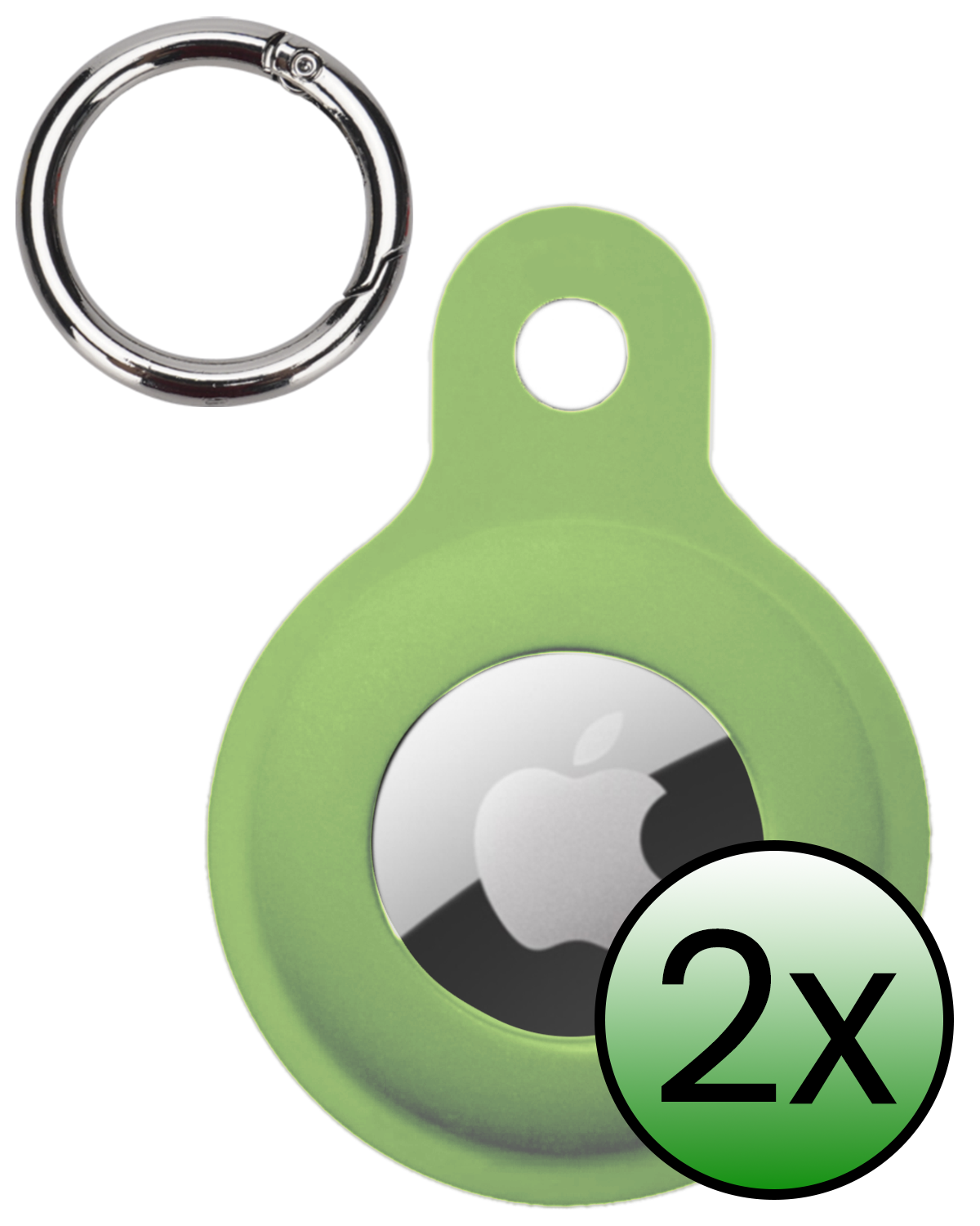 BASEY. BASEY. AirTag 2 Hoesje Siliconen - Lichtgroen - 2 PACK