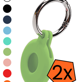 Nomfy Nomfy AirTag 2 Hoesje Siliconen - Lichtgroen - 2 PACK