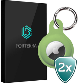 Forterra Forterra AirTag 2 Hoesje Siliconen - Lichtgroen - 2 PACK