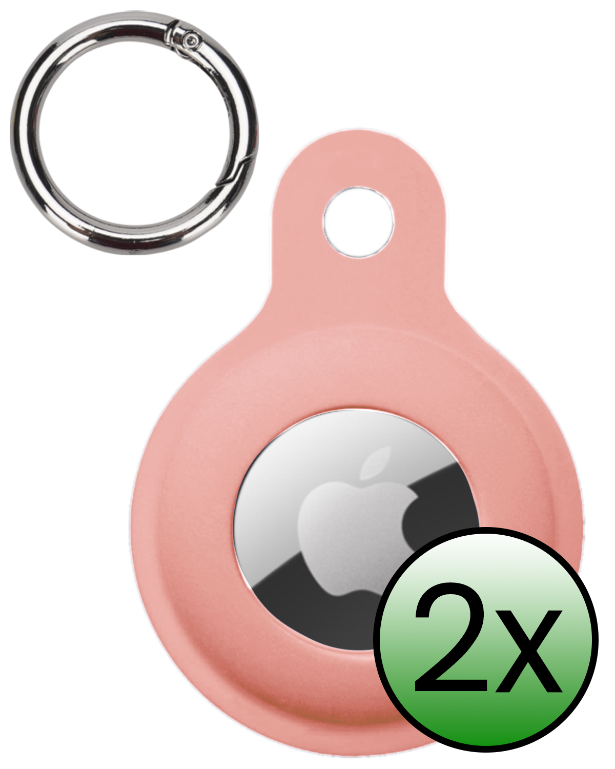 BASEY. BASEY. AirTag 2 Hoesje Siliconen - Lichtroze - 2 PACK