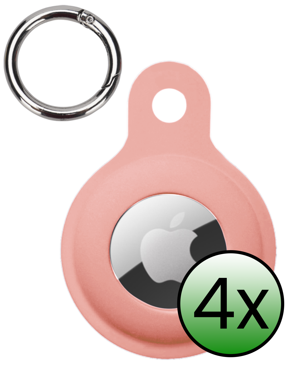 BASEY. BASEY. AirTag 2 Hoesje Siliconen - Lichtroze - 4 PACK