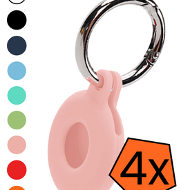 Nomfy Nomfy AirTag 2 Hoesje Siliconen - Lichtroze - 4 PACK