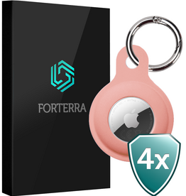 Forterra Forterra AirTag 2 Hoesje Siliconen - Lichtroze - 4 PACK