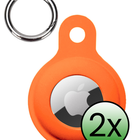 BASEY. BASEY. AirTag 2 Hoesje Siliconen - Oranje - 2 PACK