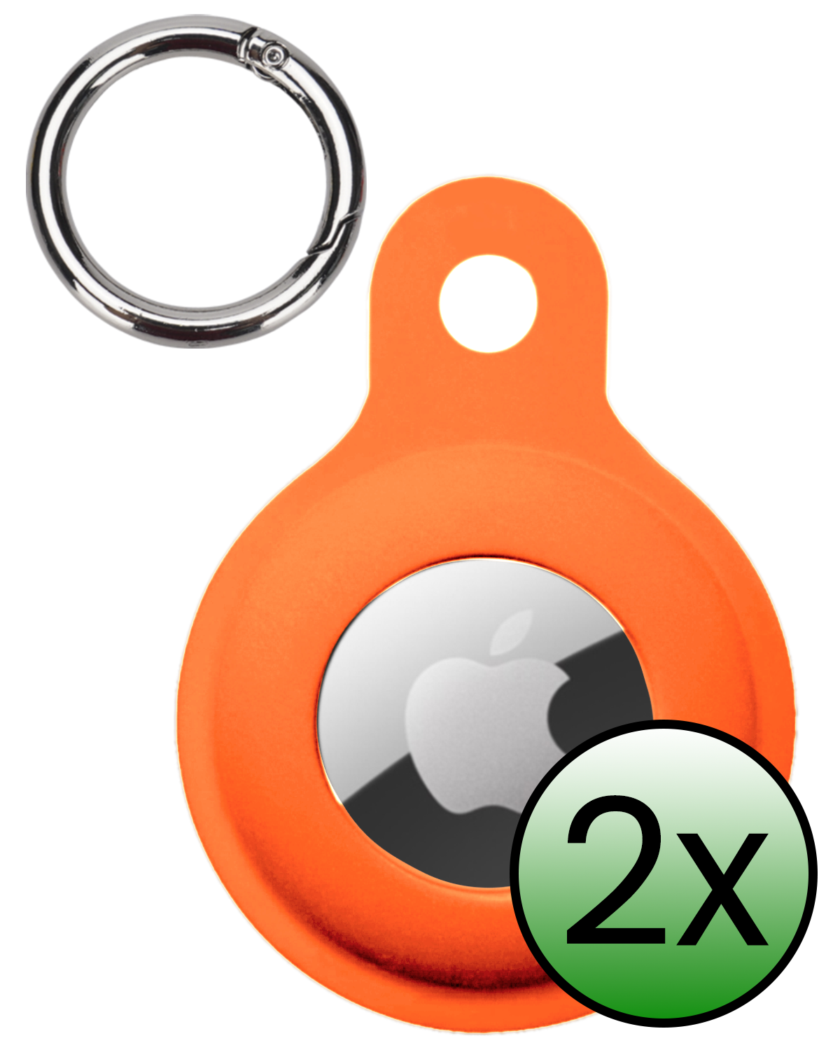 BASEY. BASEY. AirTag 2 Hoesje Siliconen - Oranje - 2 PACK