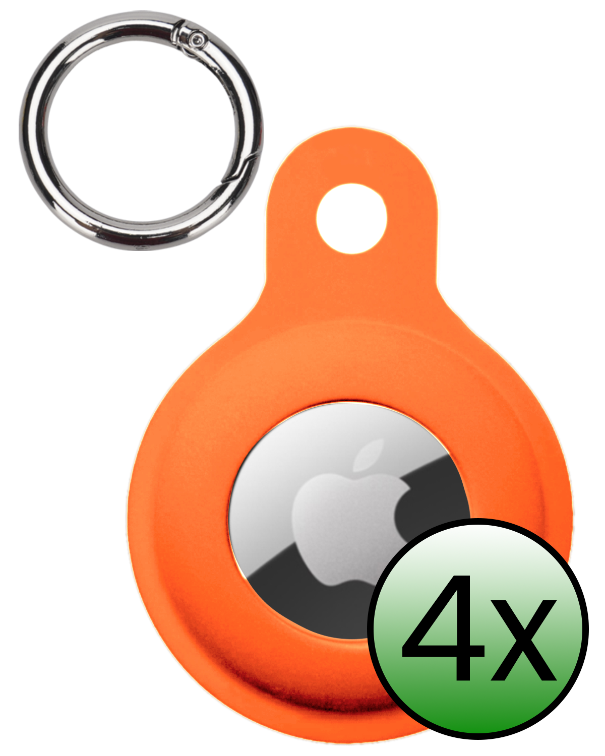 BASEY. BASEY. AirTag 2 Hoesje Siliconen - Oranje - 4 PACK