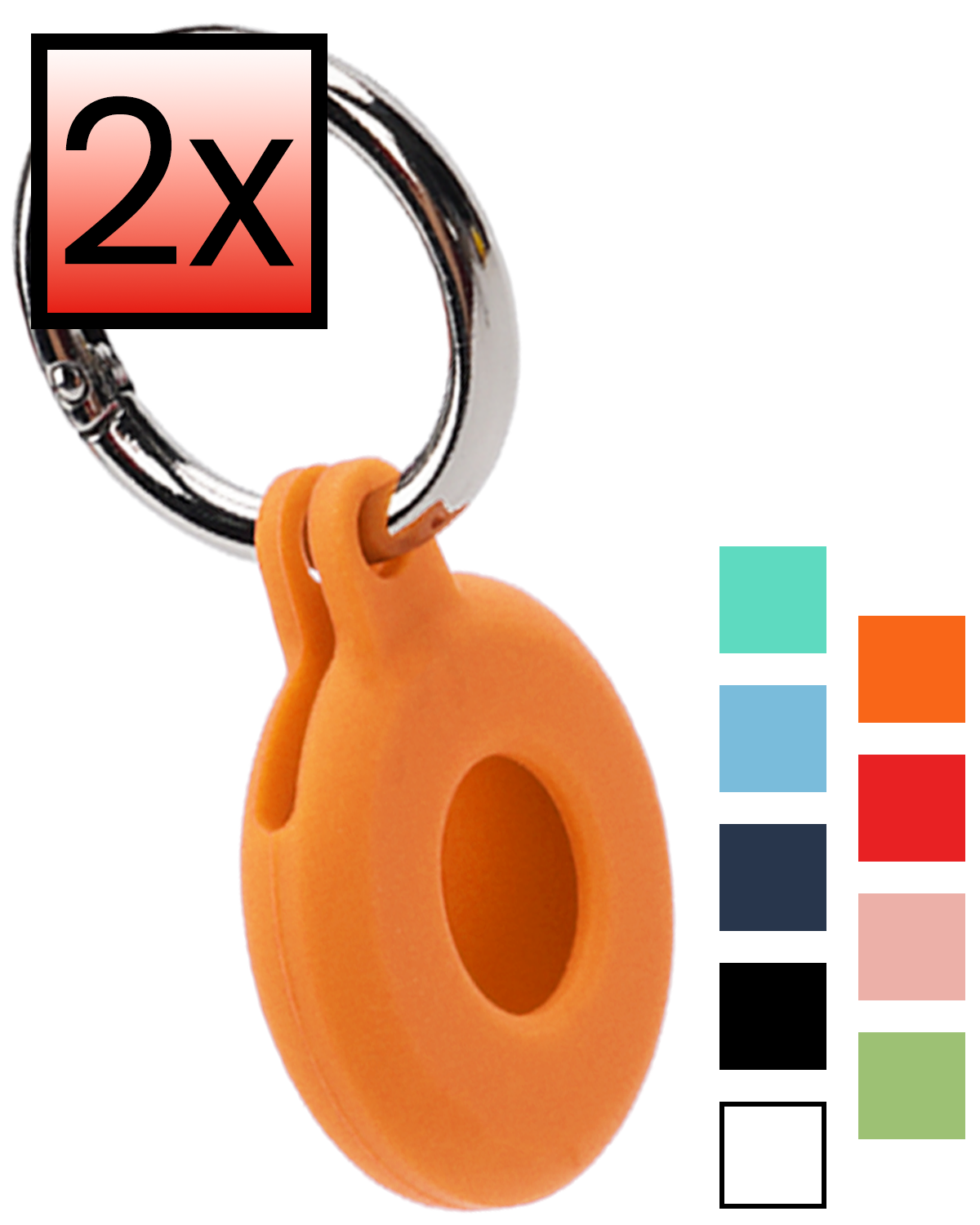 NoXx NoXx AirTag 2 Hoesje Siliconen - Oranje - 2 PACK