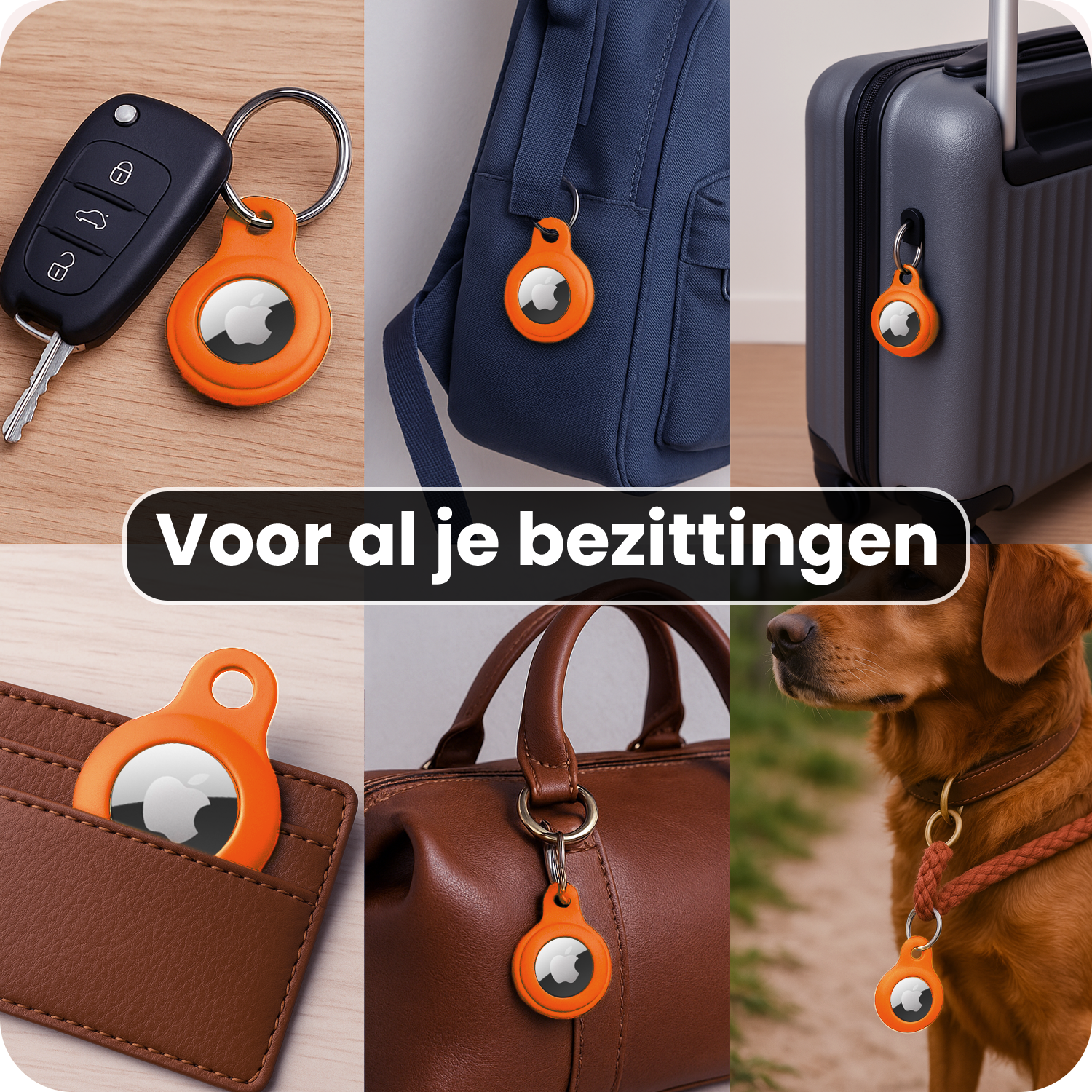 NoXx NoXx AirTag 2 Hoesje Siliconen - Oranje - 2 PACK