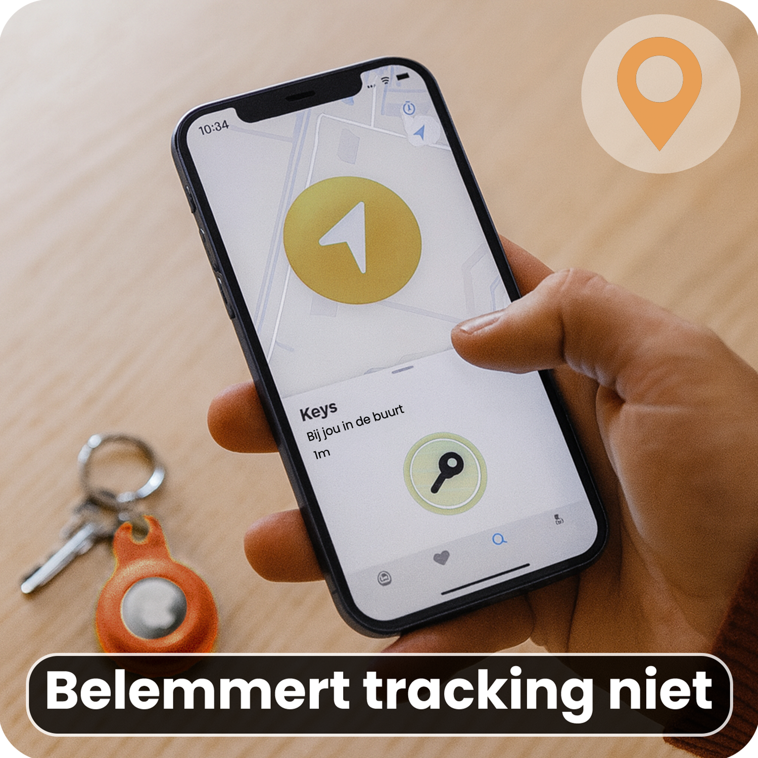 Nomfy Nomfy AirTag 2 Hoesje Siliconen - Oranje