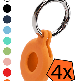 Nomfy Nomfy AirTag 2 Hoesje Siliconen - Oranje - 4 PACK