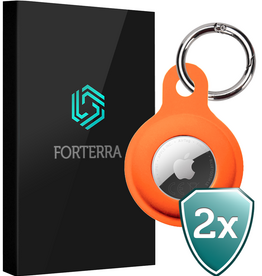 Forterra Forterra AirTag 2 Hoesje Siliconen - Oranje - 2 PACK