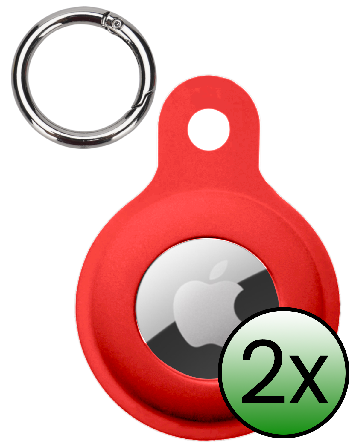 BASEY. BASEY. AirTag 2 Hoesje Siliconen - Rood - 2 PACK