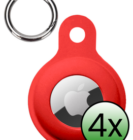 BASEY. BASEY. AirTag 2 Hoesje Siliconen - Rood - 4 PACK