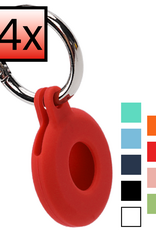 NoXx NoXx AirTag 2 Hoesje Siliconen - Rood - 4 PACK