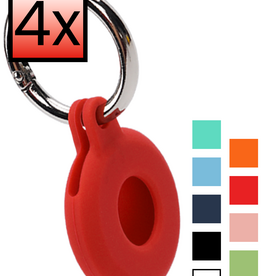 NoXx NoXx AirTag 2 Hoesje Siliconen - Rood - 4 PACK